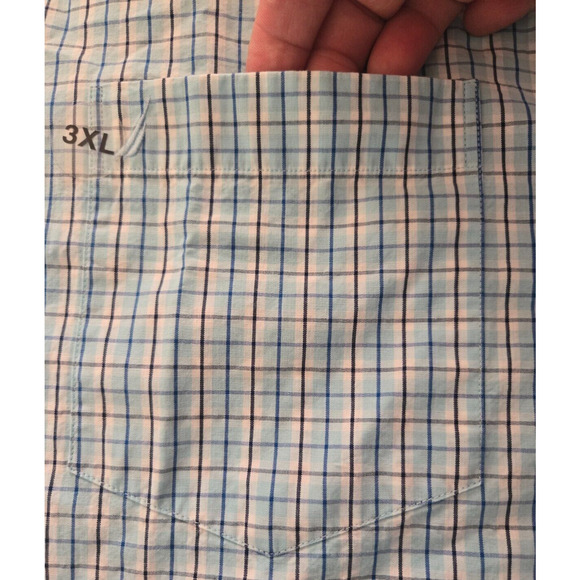 NAUTICA Mens Oxford Blue Plaid Classic Fit Button Down Shirt 3XL‎ RN67835 - Picture 5 of 12